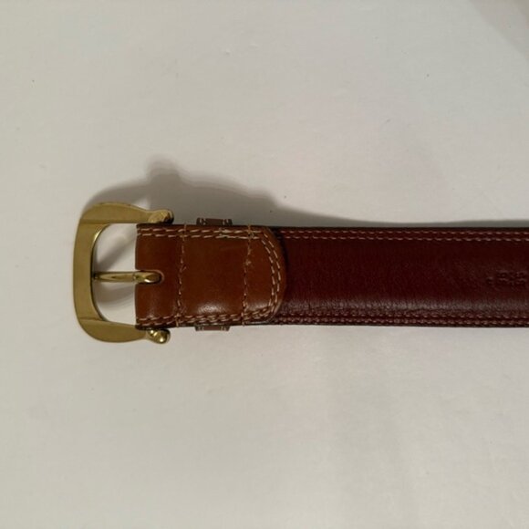 COACH MENS BELT BRITISH TAN BROWN LEATHER BRASS BUCKLE SIZE 38 ACCESSORY USA - Picture 7 of 13